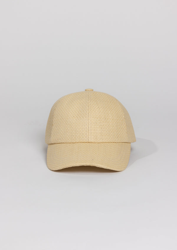Natural straw beach cap