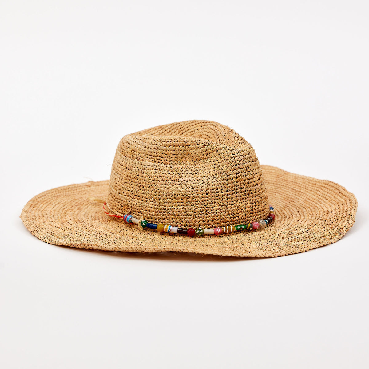 HAT ATTACK Boho Woven Raffia Fedora with Pink & Gold Band one size SADIE SUN HAT – Velvet by Graham & Spencer main image 2
