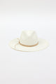 white brimmed sunhat with tan trim