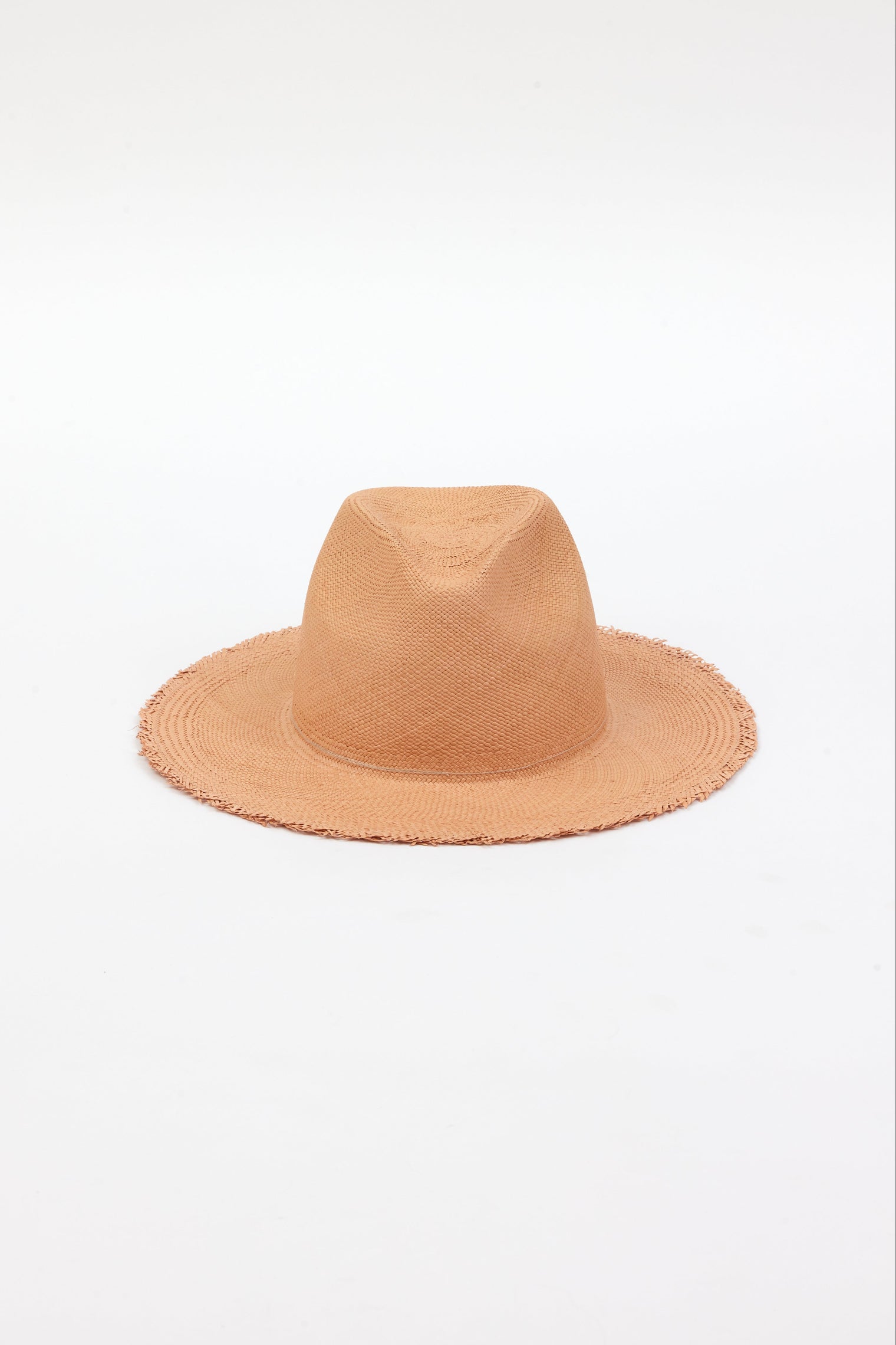 pecan brown fringed panama hat