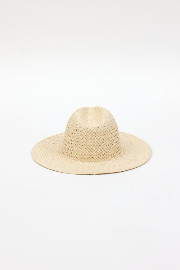 Back of tan perforated and vented sun hat