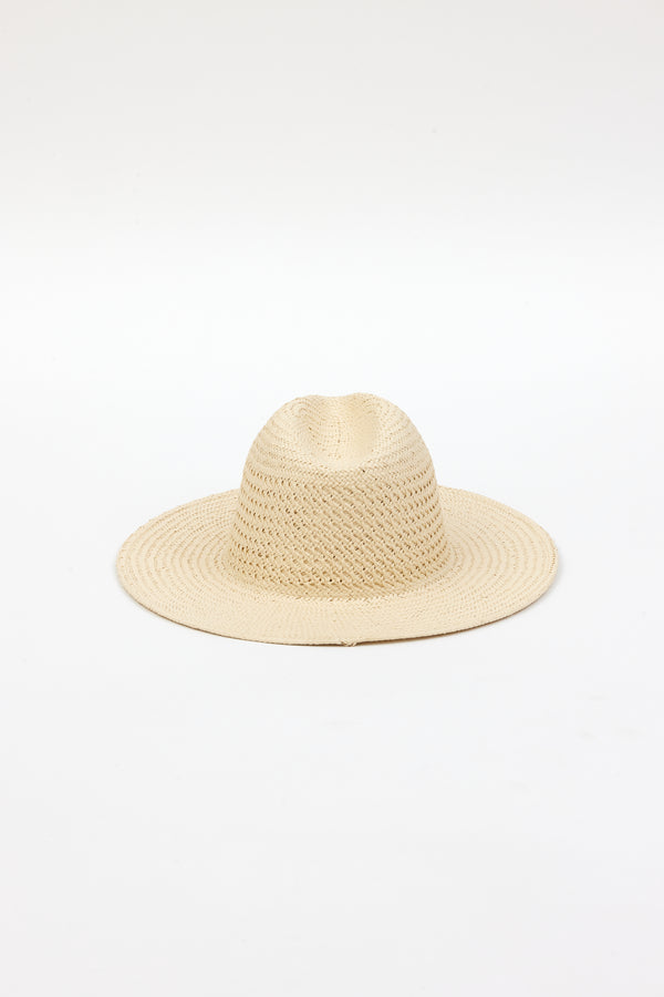 Back of tan perforated and vented sun hat