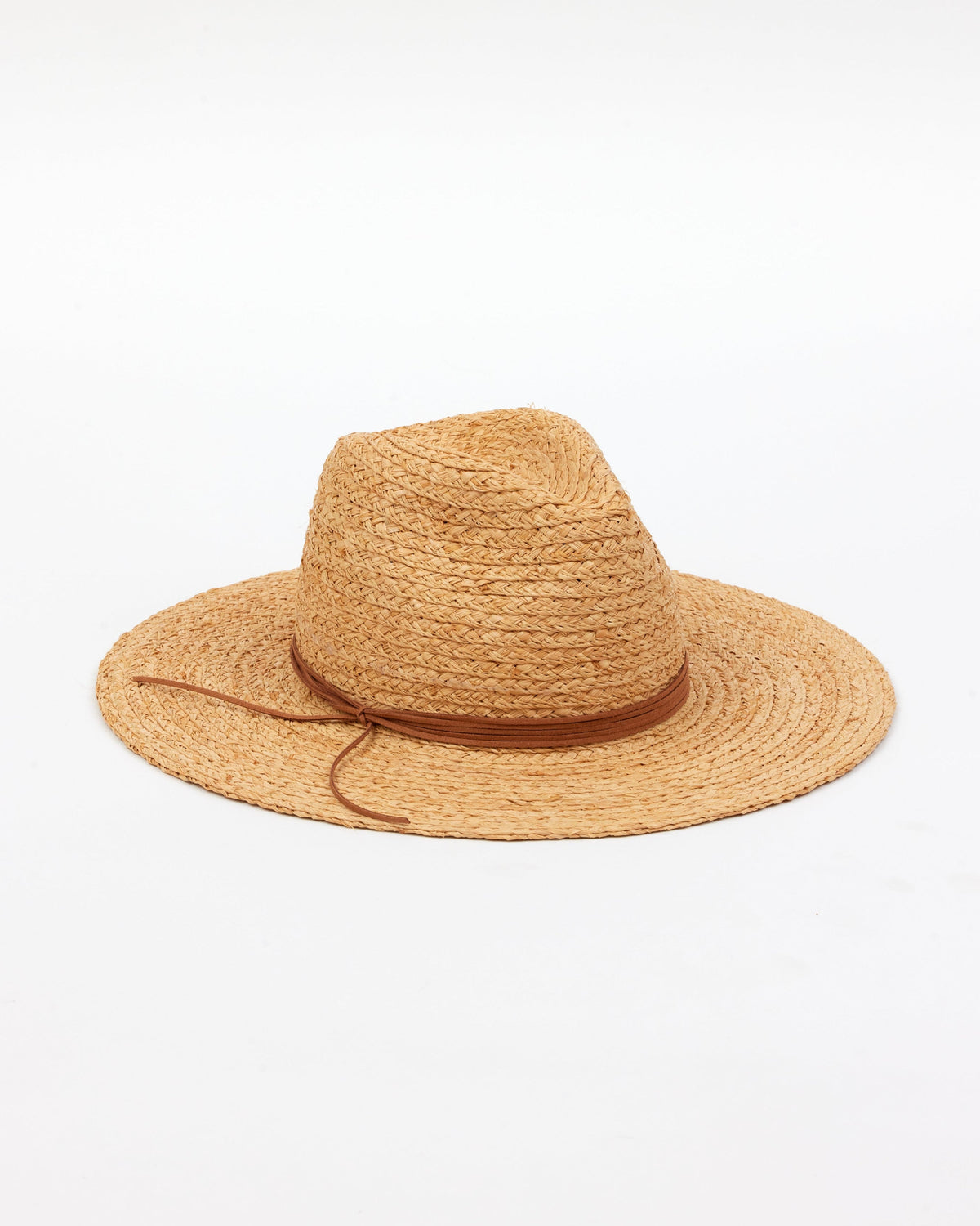 Braided raffia sunhat with brown trim