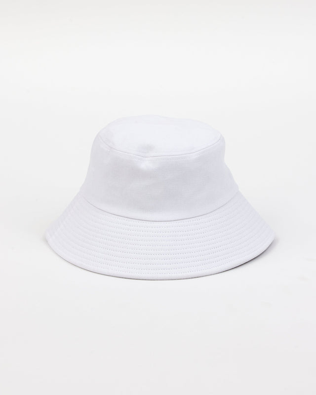White cotton bucket hat