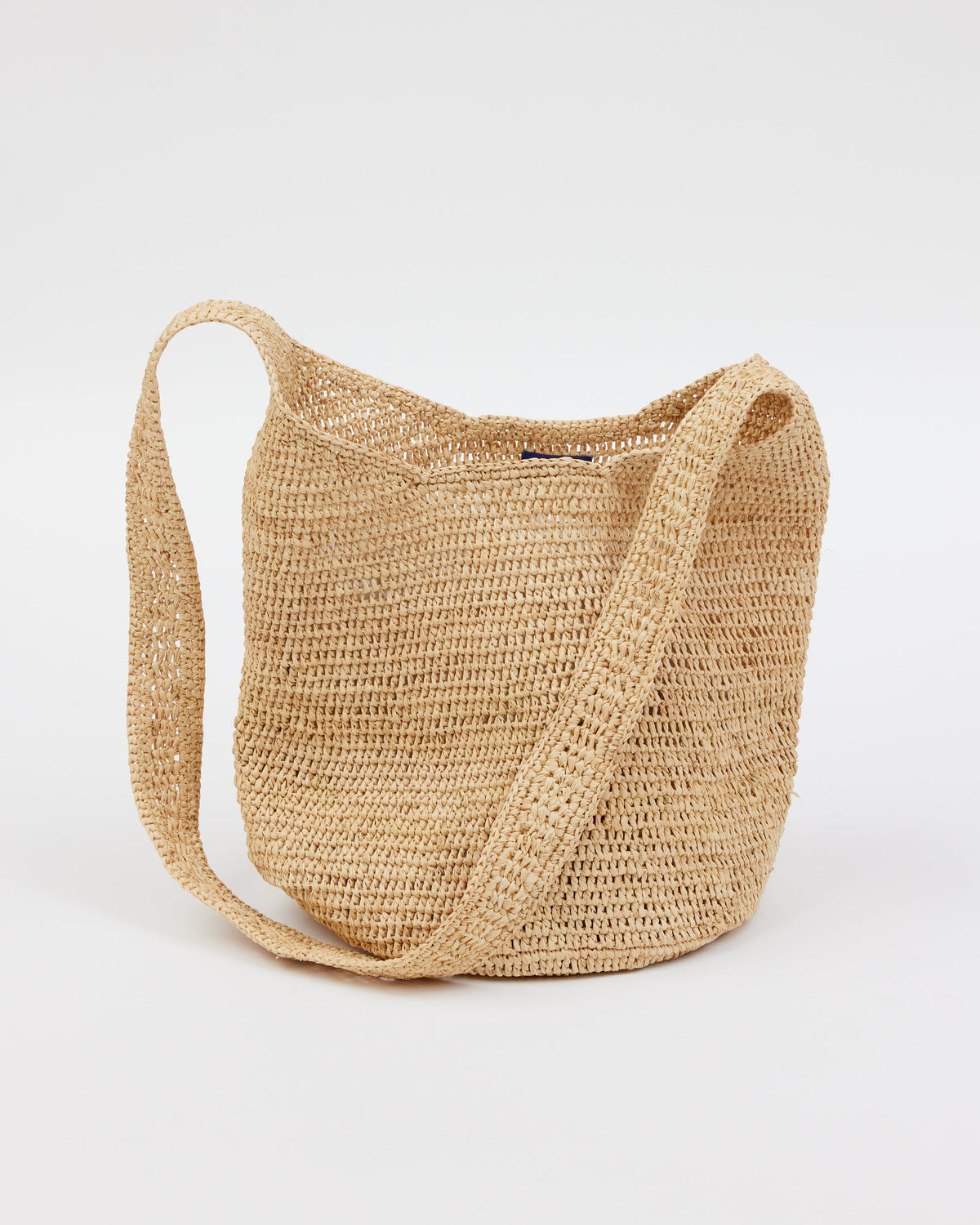 Slouchy straw crossbody bag
