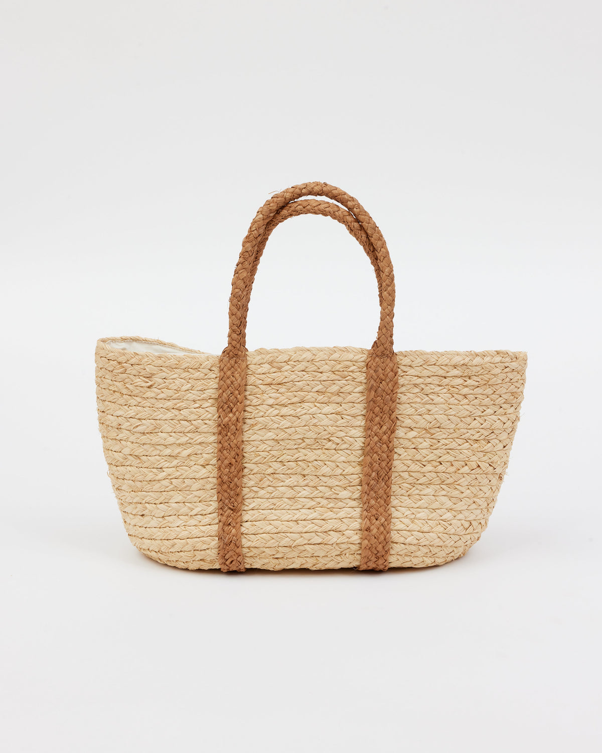 raffia straw tote with tan raffia handles