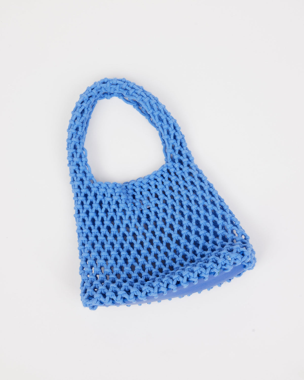 blue cotton woven bag