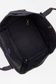 Aerial view of inside of black tote with pockets