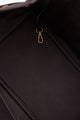 Interior of black tote with pockets