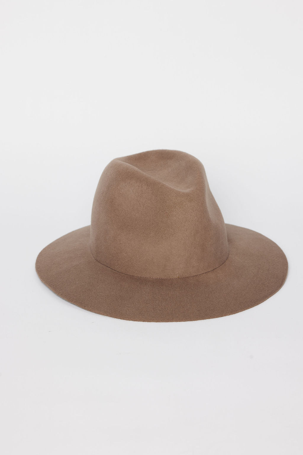Brown fedora hat on a white background