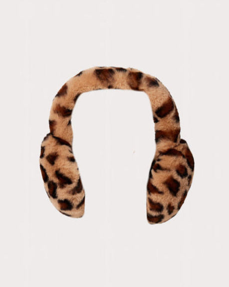 Leopard print faux fur earmuffs