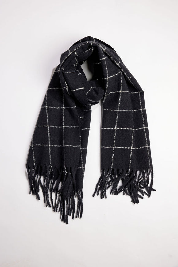 Black windowpane scarf