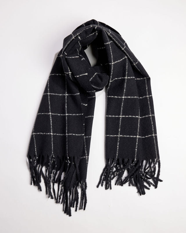 Black windowpane scarf