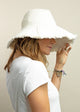 Canvas Packable Bucket Hat in Natural on model