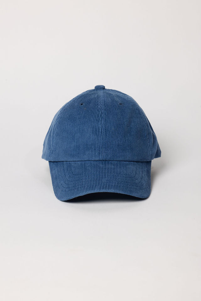 Blue corduroy baseball cap
