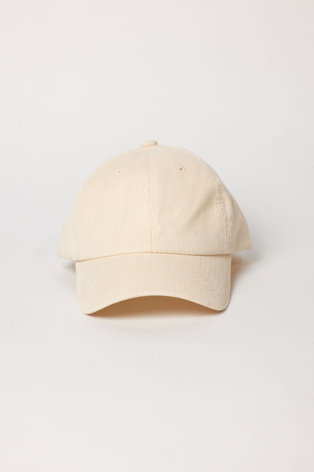 Ivory corduroy baseball cap