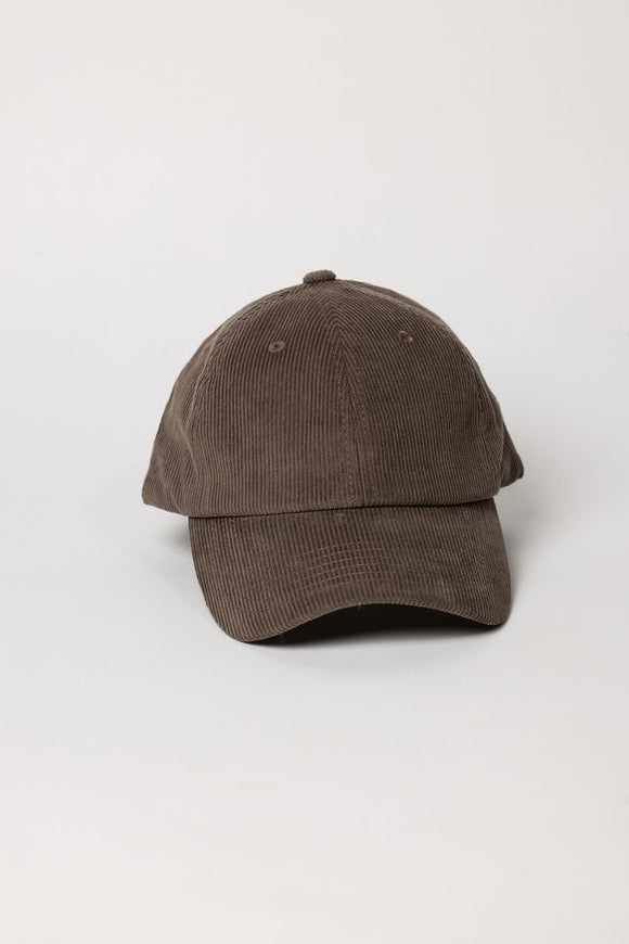 Taupe corduroy baseball cap