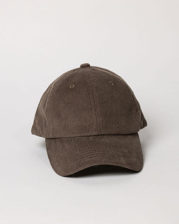 Taupe corduroy baseball cap