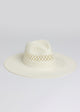 3/4 angle of Vented and Perforated Detail Sun Hat in bleach color