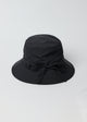 Back of black water resistant bucket hat