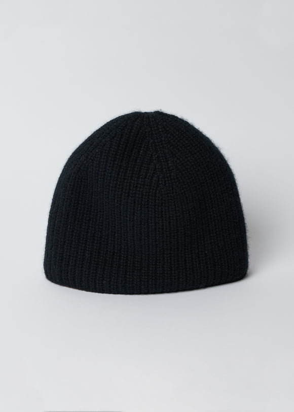 Black cashmere beanie