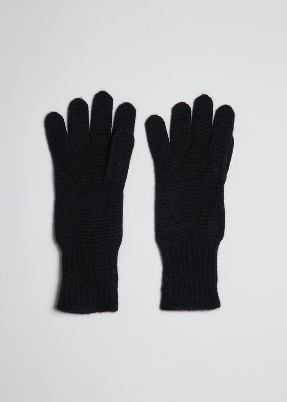 Black cashmere gloves