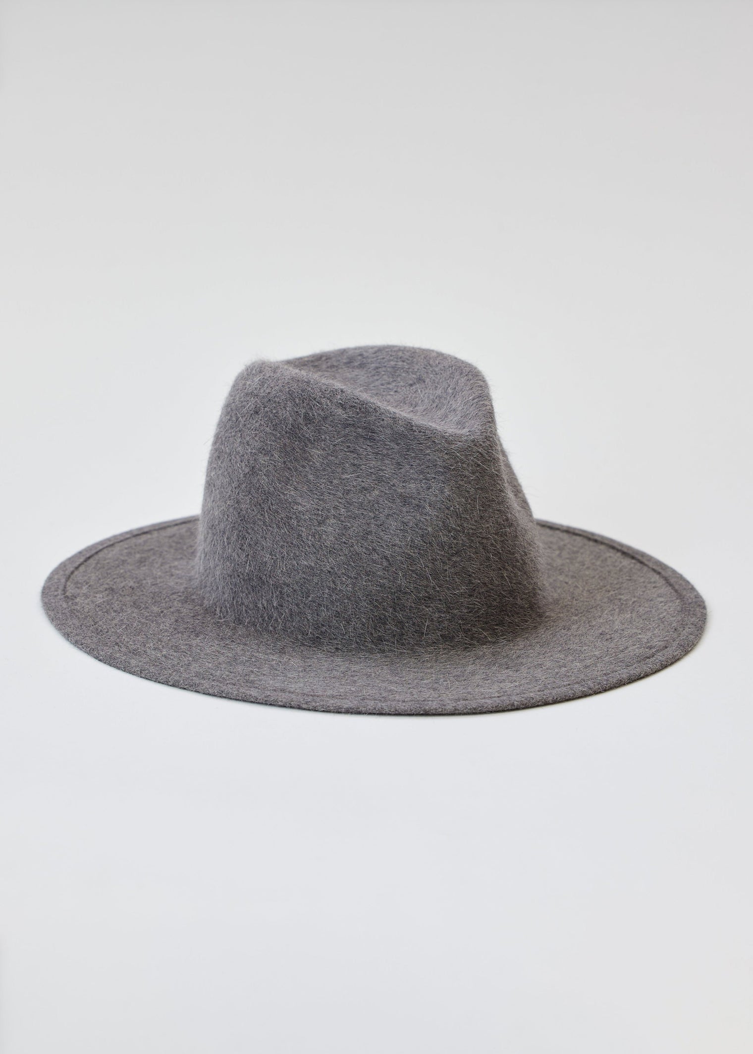 Grey velour brimmed hat