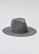 Grey velour brimmed hat