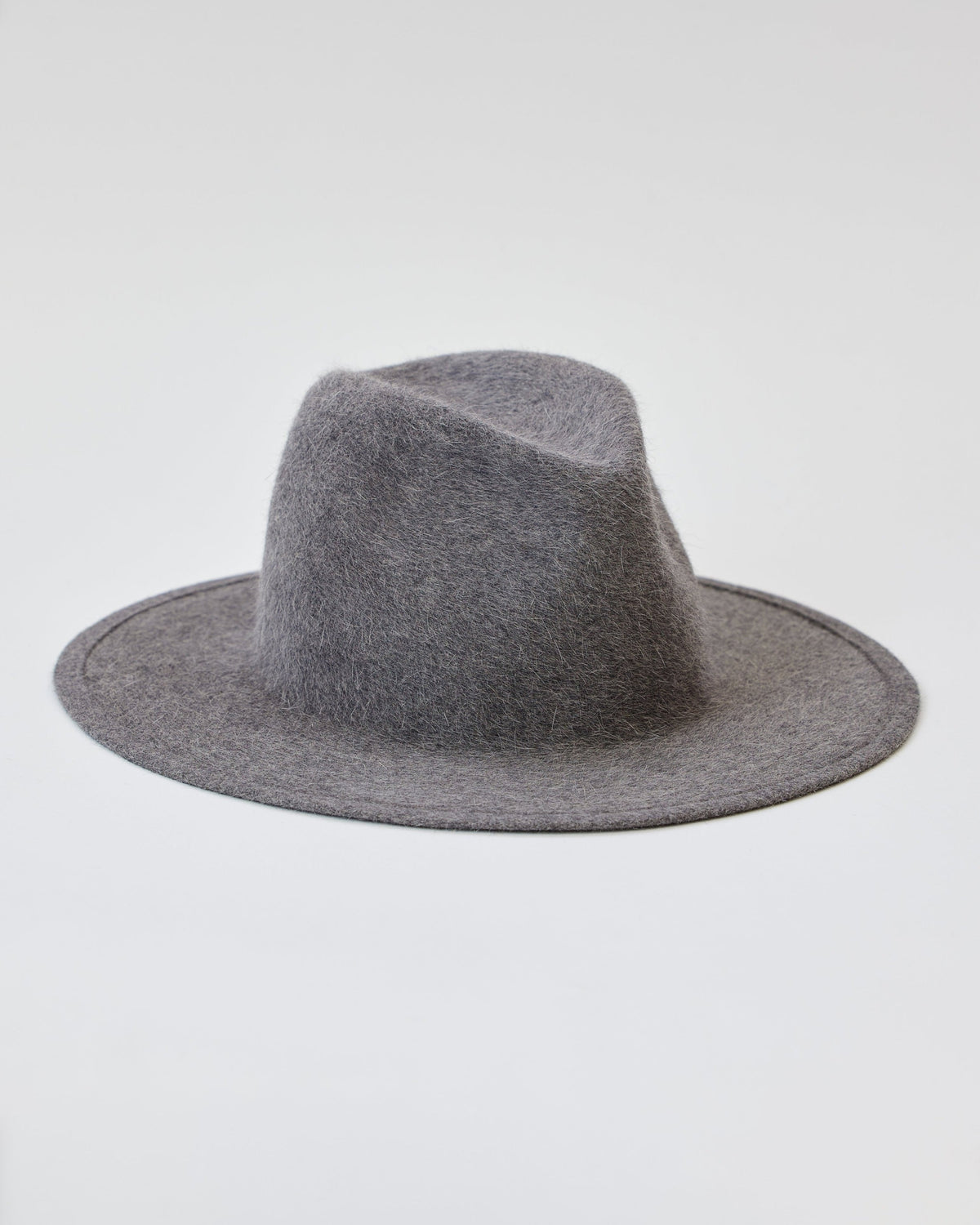 Grey velour brimmed hat
