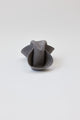 Folded grey velour brimmed hat