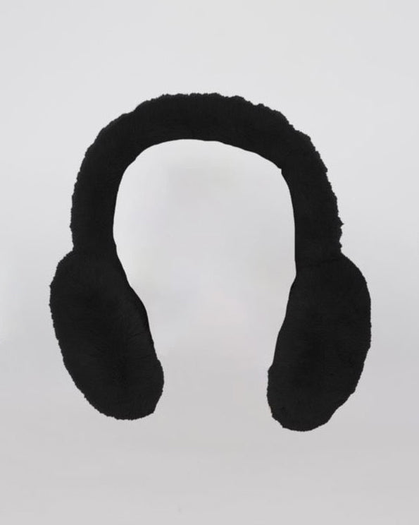 Black faux fur earmuffs