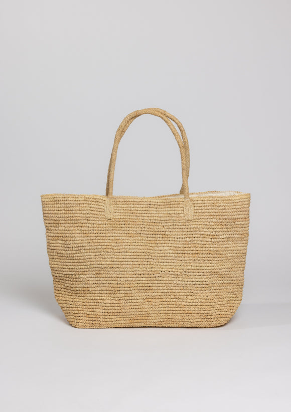 Large straw beach tote