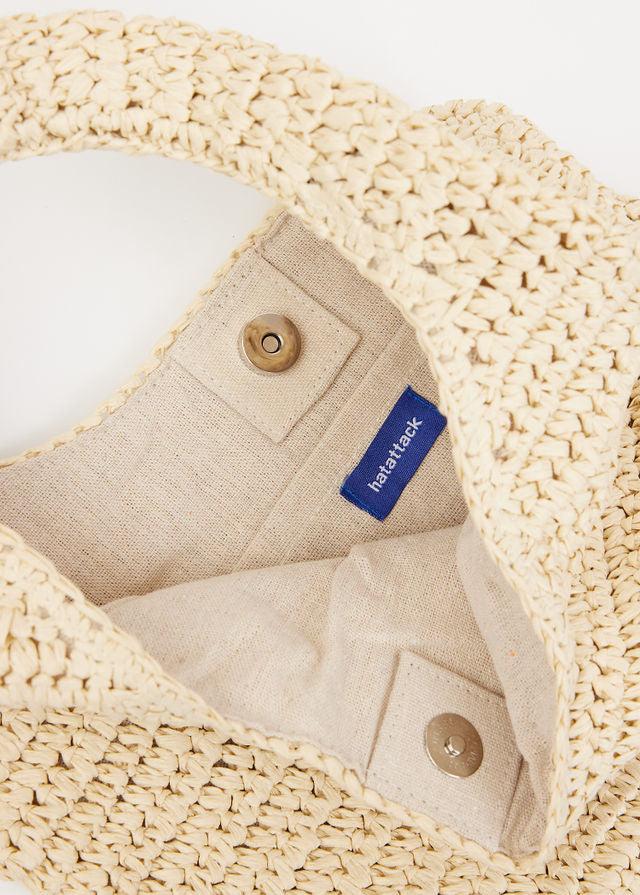 Inside of paper straw slouchy bag