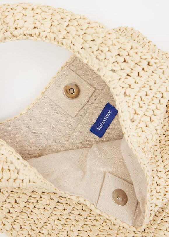 Inside of paper straw slouchy bag