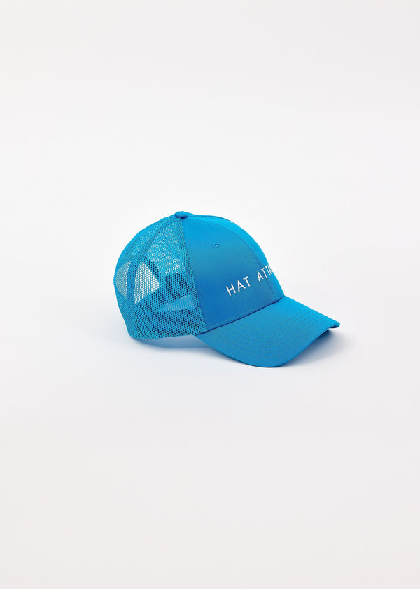 3/4 blue logo cap