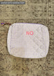 Check bag with narrow font embroidered initials