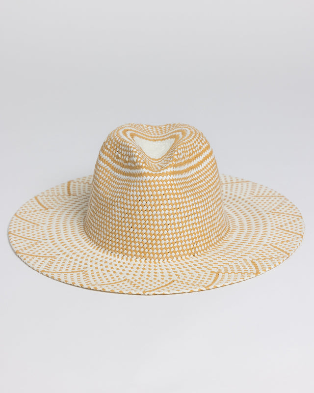 Ivory and Tan Woven Sun Hat