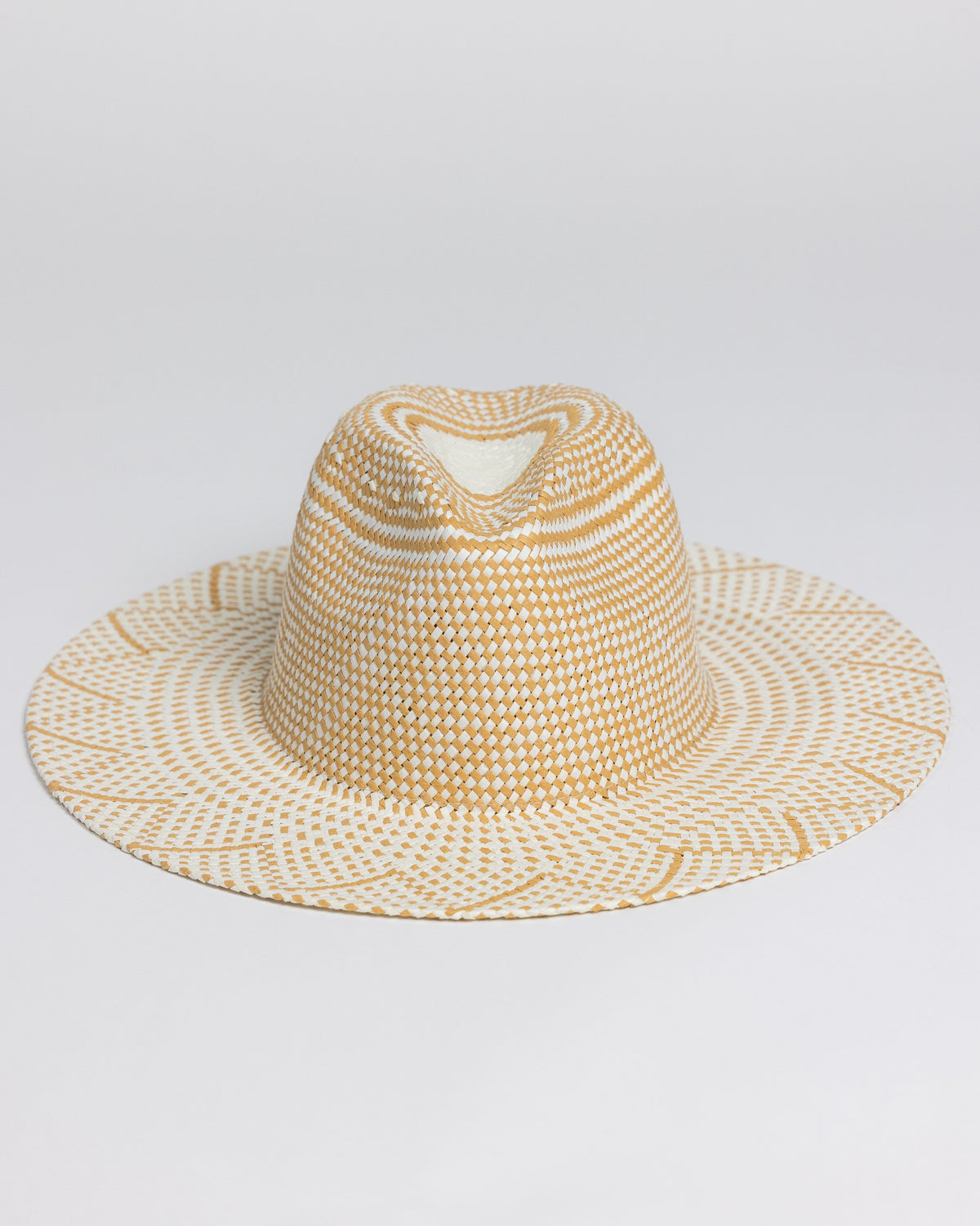 Ivory and Tan Woven Sun Hat