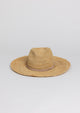 Raffia straw continental hat with tan wrap detail