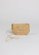Raffia straw belt bag with thin crossbody strap
