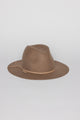 Taupe wool felt hat with tan sueded trim