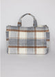 Grey and Ivory plaid tote