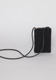 Black sherpa phone bag with crossbody strap