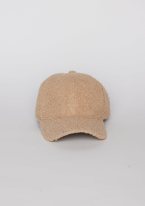 Light tan sherpa baseball cap