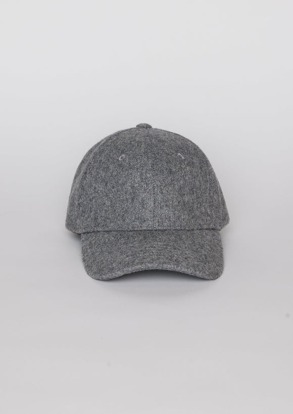 Grey wool blend baseball cap