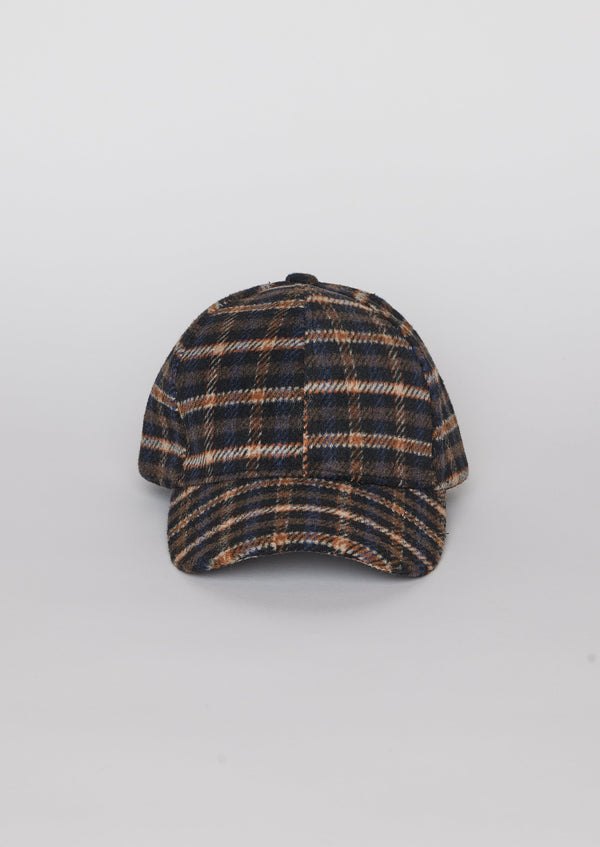 Dark plaid baseball cap