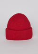 Red knit cuffed beanie