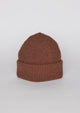 Brown knit cuffed beanie