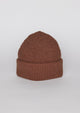 Brown knit cuffed beanie