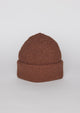 Brown knit cuffed beanie